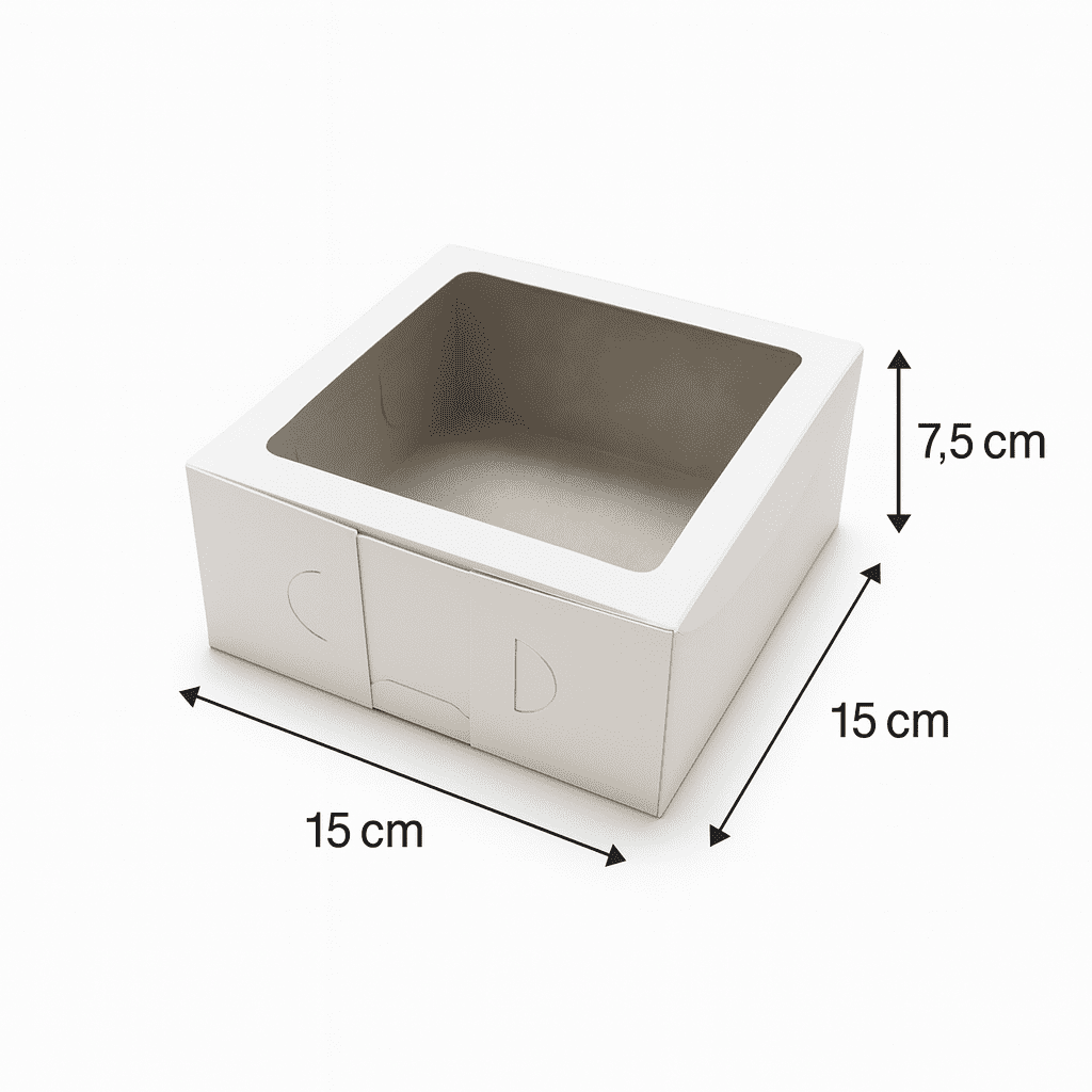 White Cake Box with window 6x3x3 (pack of 10)