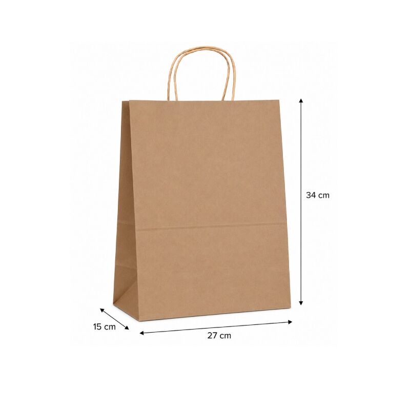 Medium Kraft Brown bag with twist handle - (pack of 10)