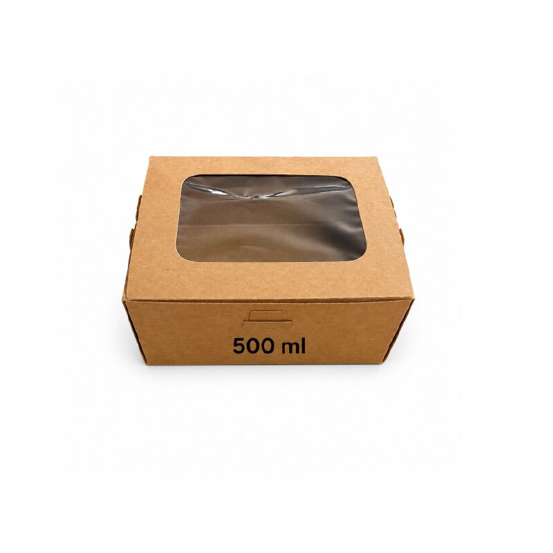 Kraft box with window - 500ml -pack of 10