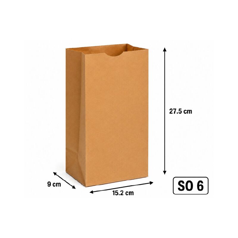 SO6 Brown Kraft Paper Bag (Sold in pack of 100)