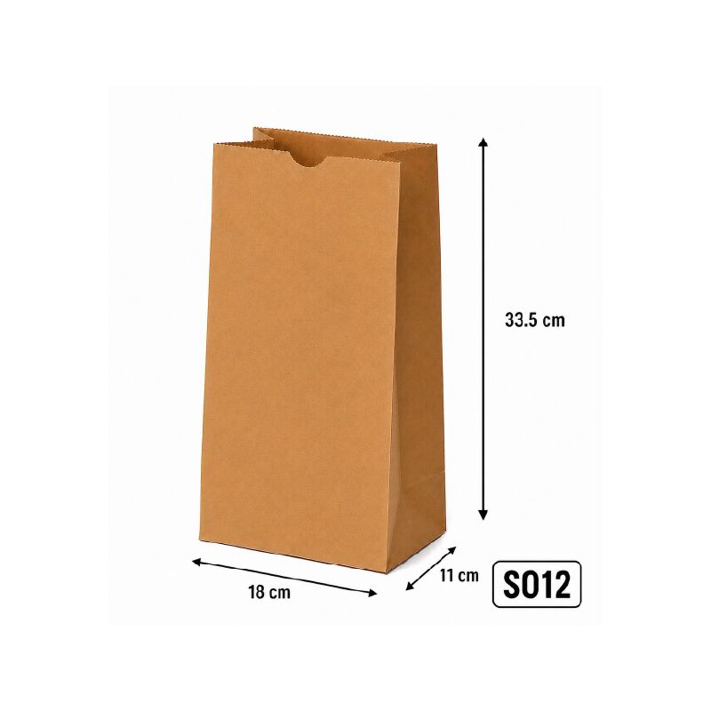 SO12 Brown Kraft Paper Bag (Sold in pack of 100)