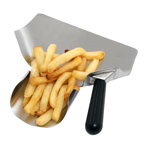 Stainless steel chip bagging scoop